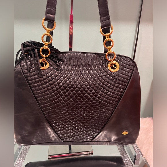 Bally Quilted Lambskin Leather Shoulder Bag - Picture 2 of 7